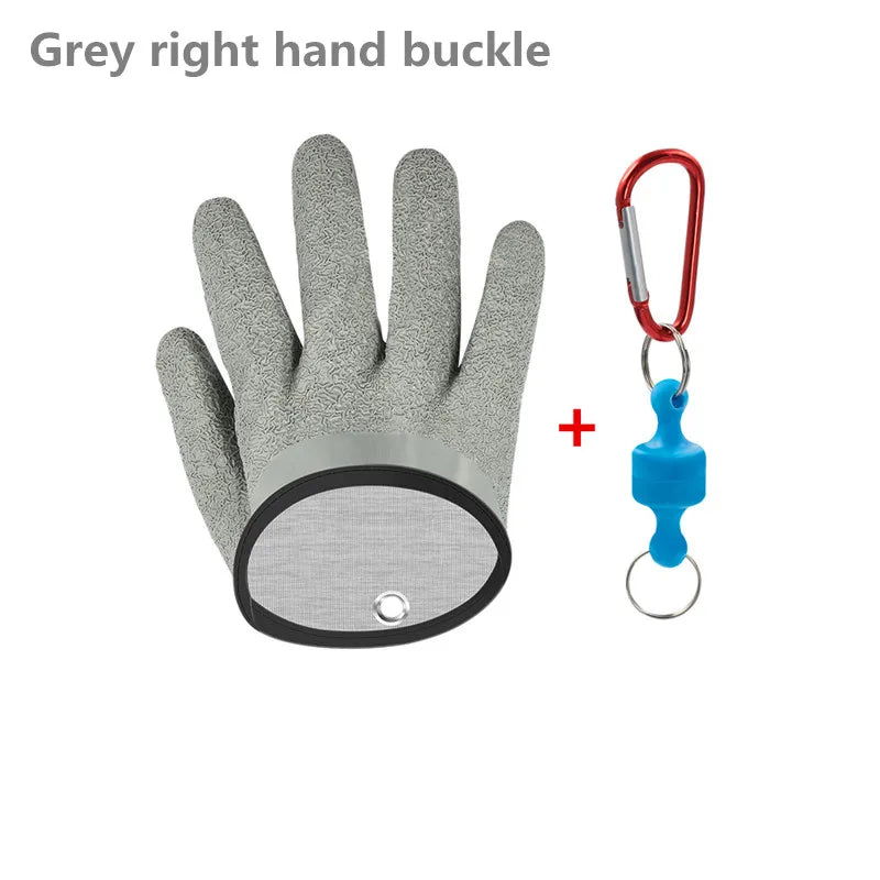 Fishing Gloves Catch Fish Anti-slip Durabl Knit Full Finger Waterproof Work Cutproof Glove Clasp Left Right Apparel Protect Hand Beauty World Shop