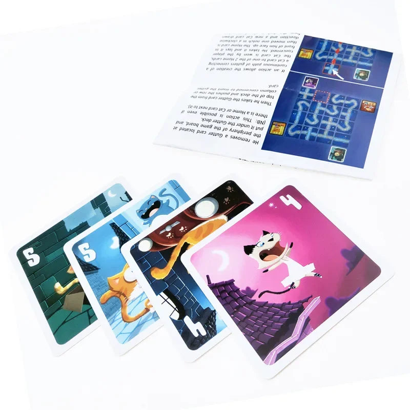 1 Set Newest Chabyrinthe Board Games Kitten Cat Cards Party Card Game Cute Gift Full English Version Home for Kids Beauty World Shop