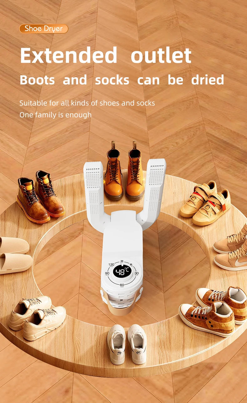 HOMEFISH Intelligent Shoe Dryer Quick Drying Deodorizing Sterilizing Adjustable Timer Household Shoe Warmer And Heater Beauty World Shop