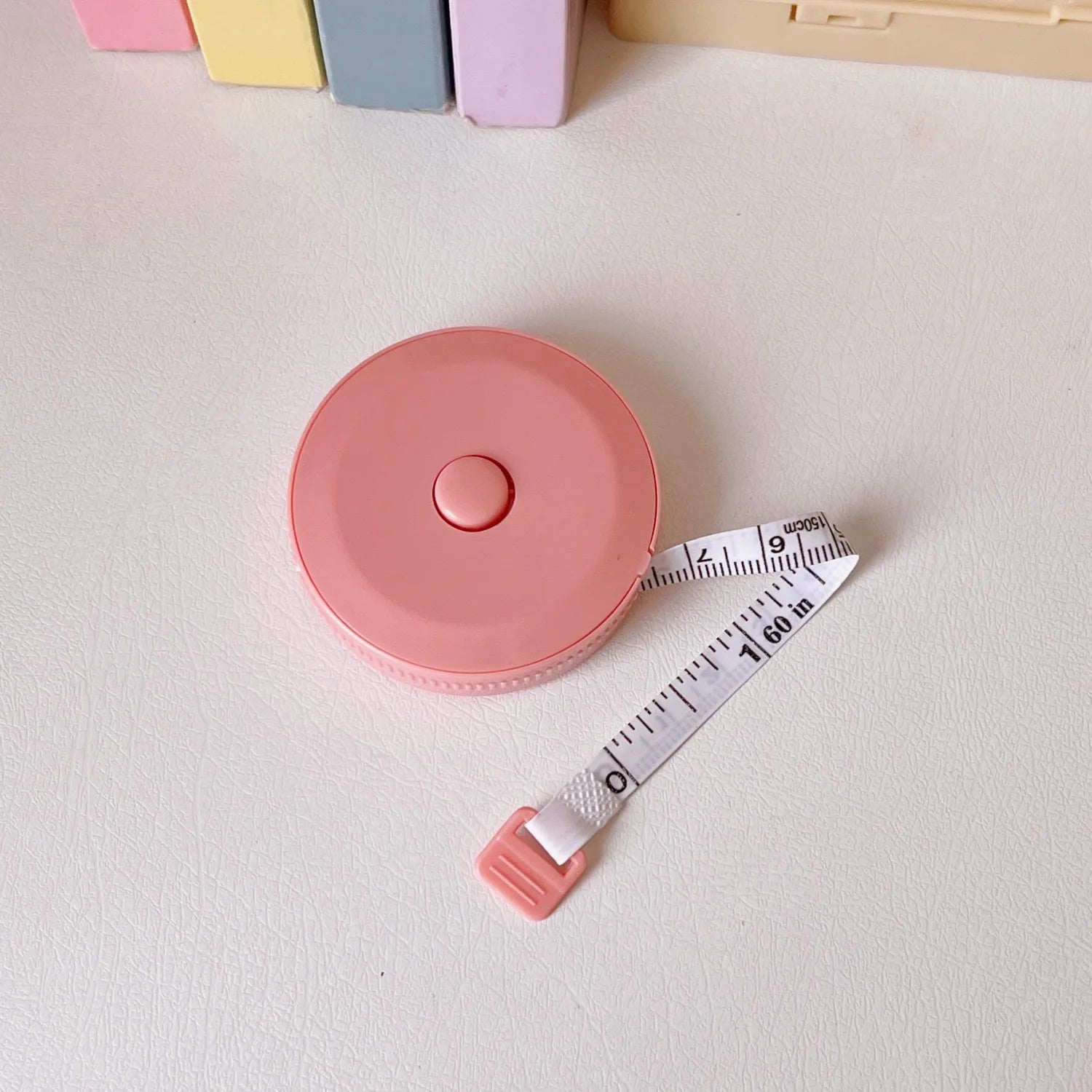 150 cm Cute Mini Soft Tape, Automatic Shrinking Tape Measure, Material Tape Measure, Plastic Tape Measure Beauty World Shop