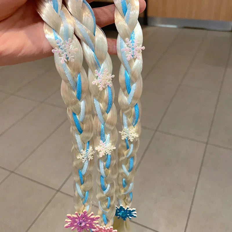 Disney Frozen Elsa Princess Wig Braid Hairpin Accessories For Girls Anime Figures Cartoon Toys Kids Kawaii Baby Hair Clip Gifts Beauty World Shop