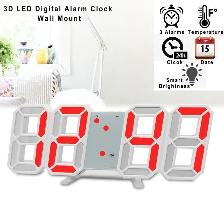 Digital Wall Clock Desk Watches Electronic Alarm Modern Home Decoration for Bedroom Decor Interior Led Table Clocks Living Room Beauty World Shop
