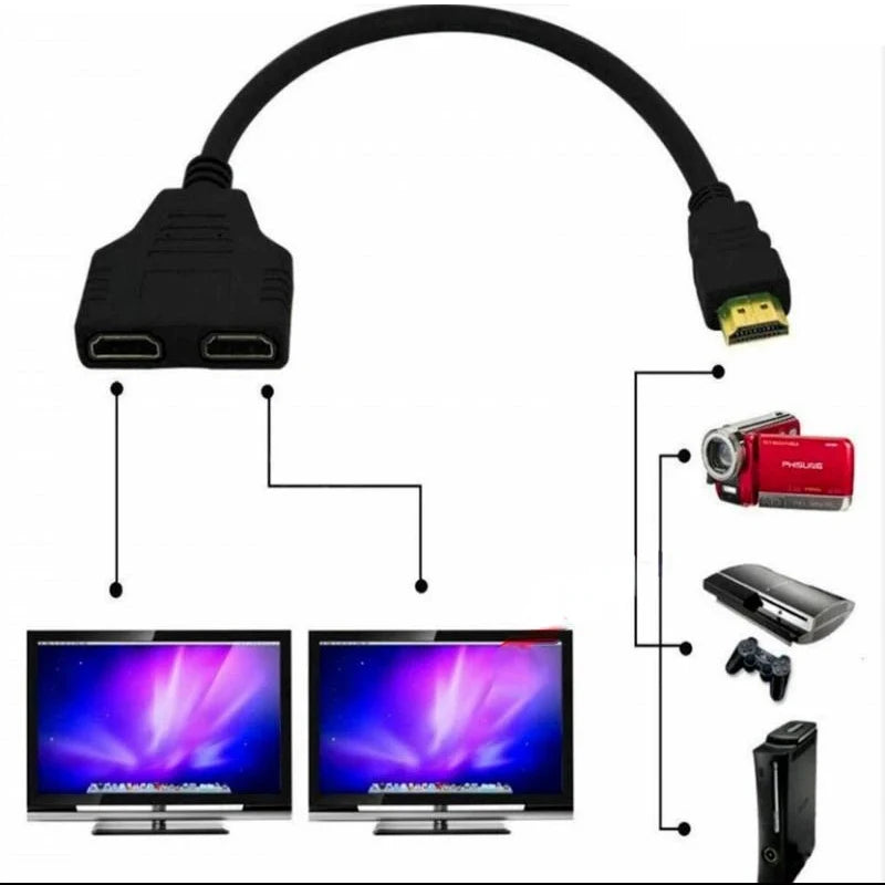 Hdmi Compatible Splitter Cable Video Switch Adapter Output Hub X Box Ps3 4 Dvd Hdtv Pc Laptop TV Hd 1080p 1 Input 2 Beauty World Shop