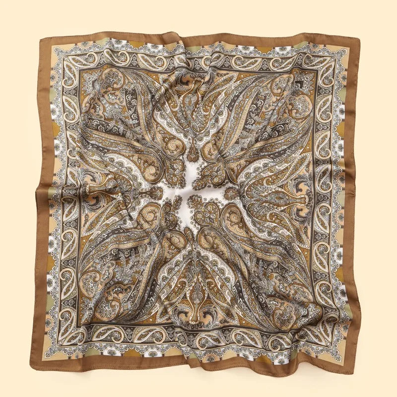 68cm Red Cashew Print Scarf Women's New Model Emulated Silk Plant Print Scarfs Fashion Versatile Clothes Bag Accessories Scarf Beauty World Shop