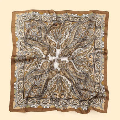 68cm Red Cashew Print Scarf Women's New Model Emulated Silk Plant Print Scarfs Fashion Versatile Clothes Bag Accessories Scarf Beauty World Shop