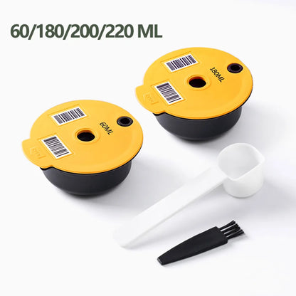 60/180200/220ML Reusable Coffee Capsule Pods for BOSCH-s Machine Tassimo Refillable Filter Pod Silicone Lid Replacement Beauty World Shop