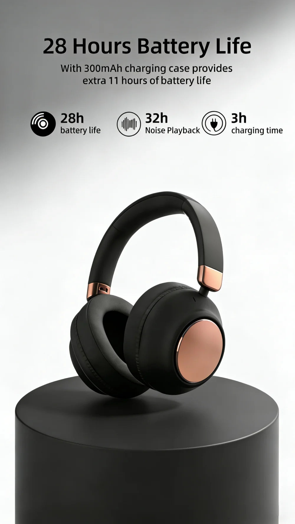 TD-20 Wireless Headphone 3D Spatial Audio Earphone Bluetooth 5.3 Headset 40mm Driver Over Ear Headphone 24H for Mobile Phone PC Beauty World Shop