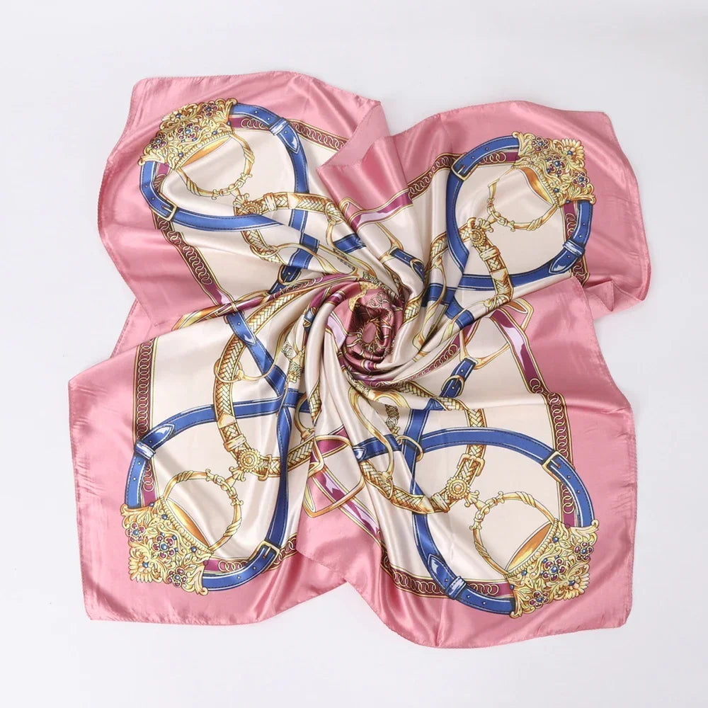 90*90cm Silk Scarf Scarftop Headwraps Women Four Seasons Hair Scarve Hijab Foulard Iuxe Bandana Femme Headscarf Beauty World Shop