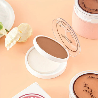 Wheat Bronzing Powder for Dark Skin, Matte Finish, Sweatproof & Oil Dark Foundation Concealer, Powder Puff And Mirror Beauty World Shop