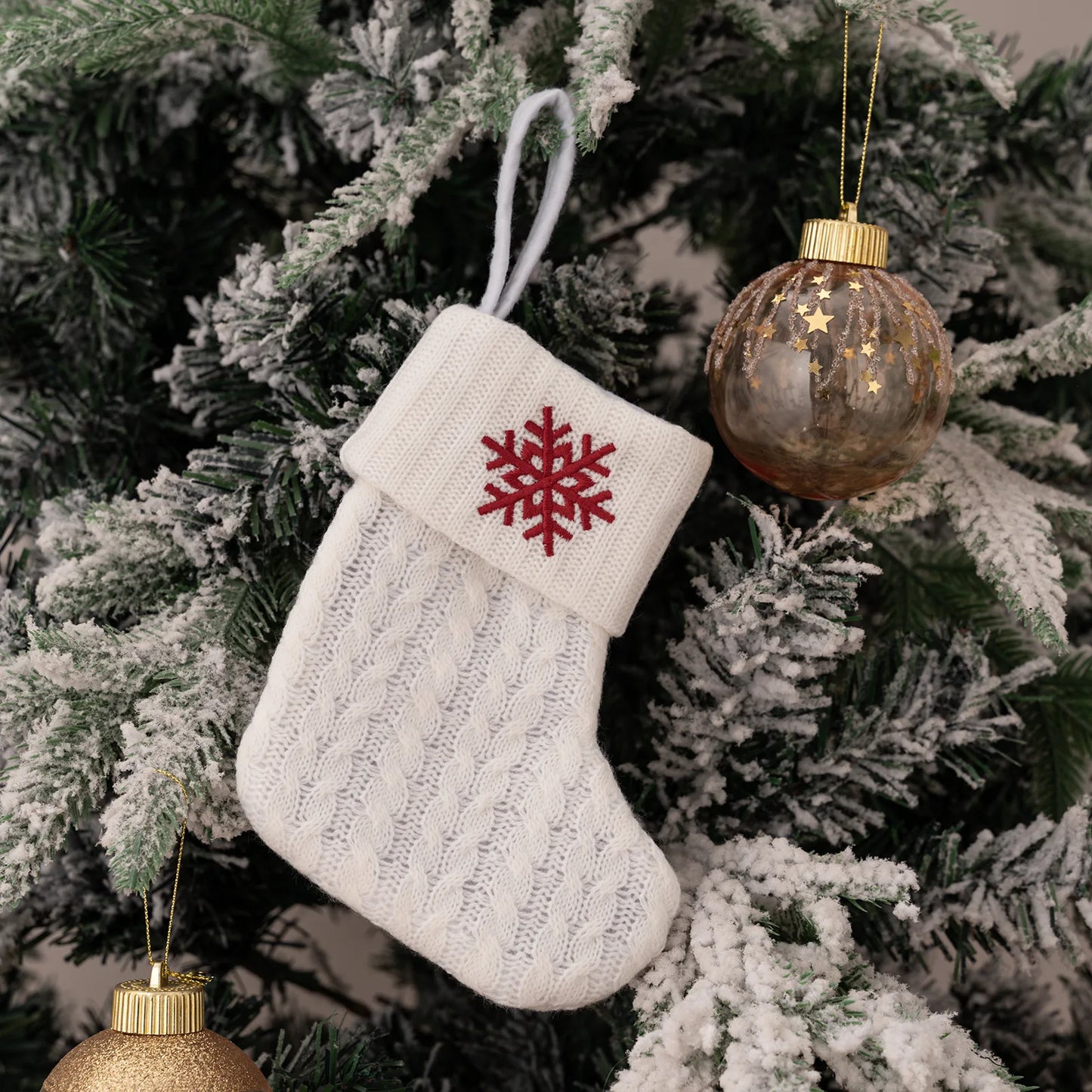 1PC A-Z Letter Hanging Christmas Stockings Knitted Socks  Christmas Tree Hanging for Family Party Decoration Beauty World Shop