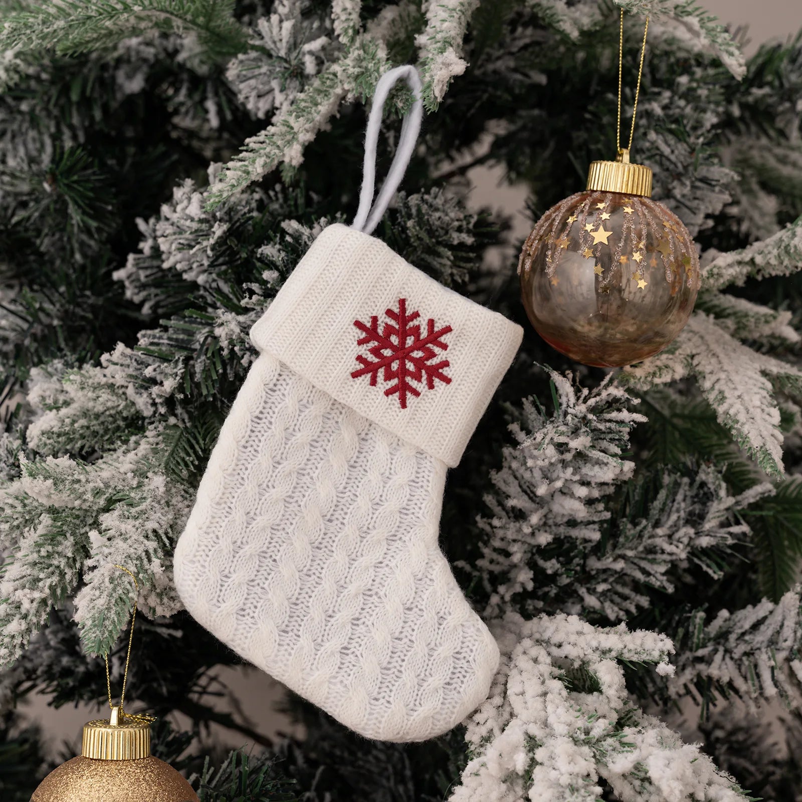 1PC A-Z Letter Hanging Christmas Stockings Knitted Socks  Christmas Tree Hanging for Family Party Decoration Beauty World Shop