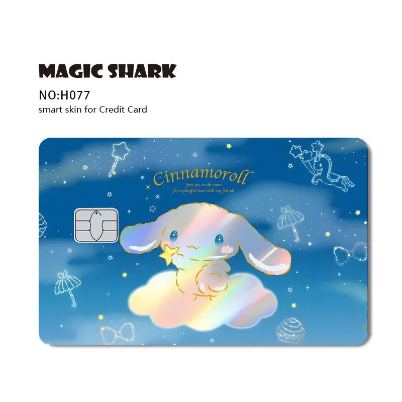 Hot Sale Hello Kitty Kuromi Holographic Laser Shinny Film Skin Cover Sticker for Debit Credit Card Bank Card Beauty World Shop