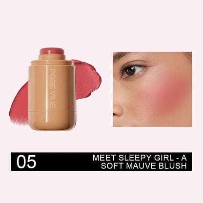 New Blush Stick 3-in-1 Cheek Lip Tinted Moistured Blush Stick Silky Brighten Blush Cream Blusher Cosmetics Tubes Matte Contour Beauty World Shop