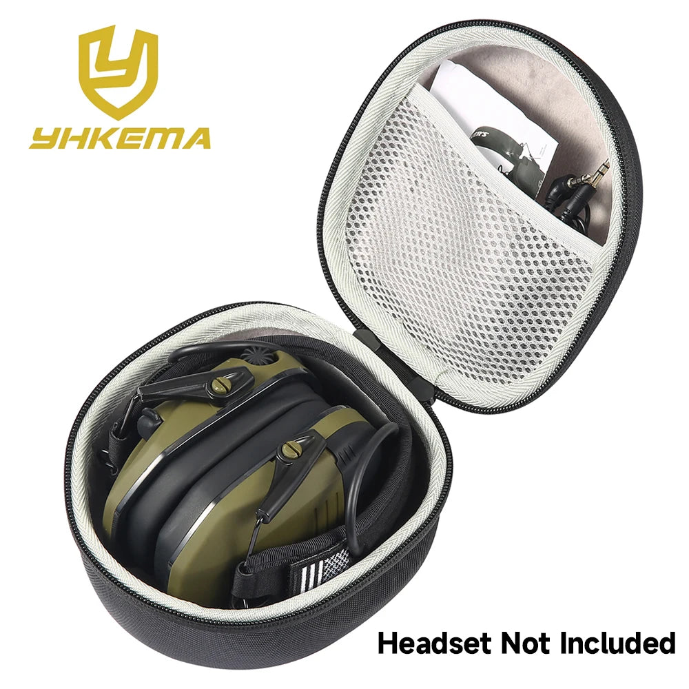 YHKEMA Shockproof Hard Carrying Case Travel Bag For Howard Leight Impact Sport Sound Amplification OD Electric Earmuff