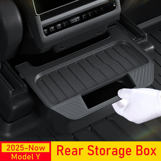 Rear Seat Storage Box for Tesla Model Y Juniper 2025 2026 Organizer Center Console Bins Backseat Trash Can Garbage Accessories Beauty World Shop