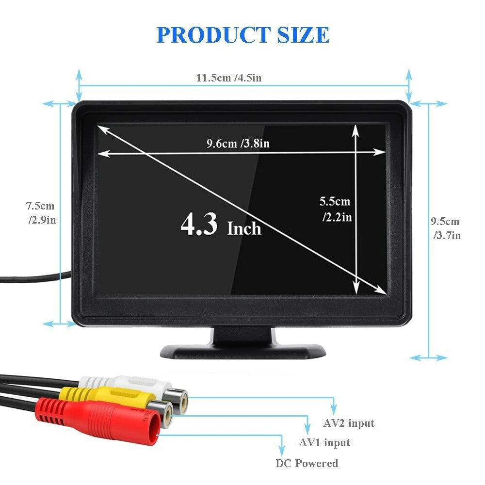 Easy Installation 4.3Inch or Rear View Camera Monitor Screen Reversing Camera for Car Parking Parking System Camera for Vehicle Beauty World Shop
