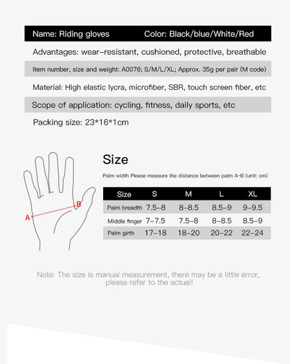 1 Pair Breaking Wind Cycling Gloves Anti-slip Bicycle Mittens Racing Road Bike Glove MTB Biciclet Guantes Ciclismo Beauty World Shop