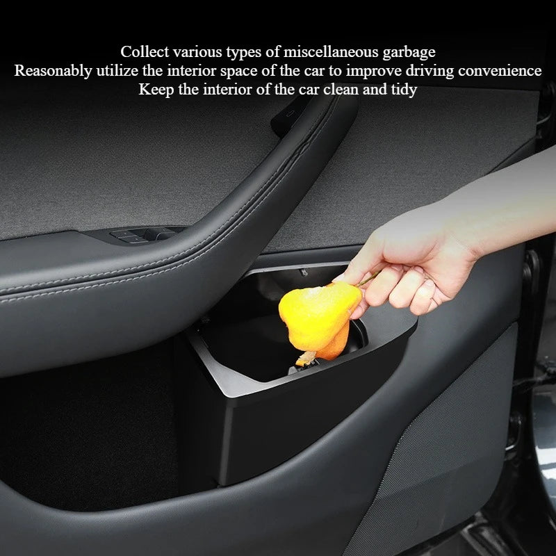 Front Door Storage Trash Can for Tesla Model Y Juniper 2025 Car Door Storage Box Multi Functional Storage Box Car Accessories Beauty World Shop