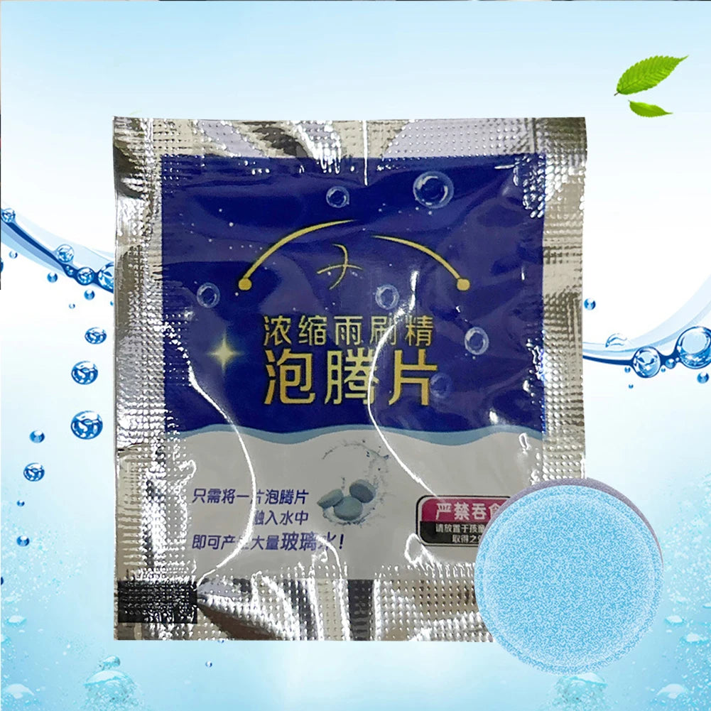 200-10pcs Solid Cleaner Car Windscreen Cleaner Effervescent Tablet Auto Wiper Glass Solid Cleaning Concentrated TabletsDetergent Beauty World Shop