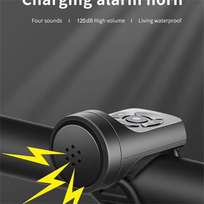 USB Rechargeable Bicycle Electric Bell Motorcycle Horn 4 Modes Mountain Bike Bell Cycling Anti-theft Alarm Horn Bike Accessorie Beauty World Shop