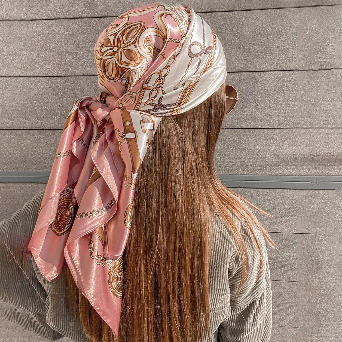 90*90cm Silk Scarf Scarftop Headwraps Women Four Seasons Hair Scarve Hijab Foulard Iuxe Bandana Femme Headscarf Beauty World Shop