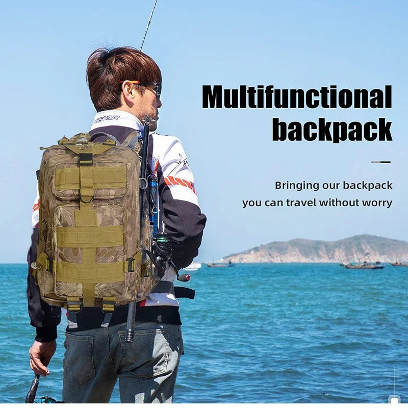Fishing Tactical Backpack Outdoo Travel Fishing Camouflage Bag  Climbing Hunting Backpack Fishing Hiking Nylon 3P Pack Backpack Beauty World Shop