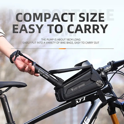 WEST BIKING 80 PSI MTB Bicycle Pump Bike Manual Air Pump Balloon Tire Inflator Schrader Valve Floor Pump Cycling Accesories