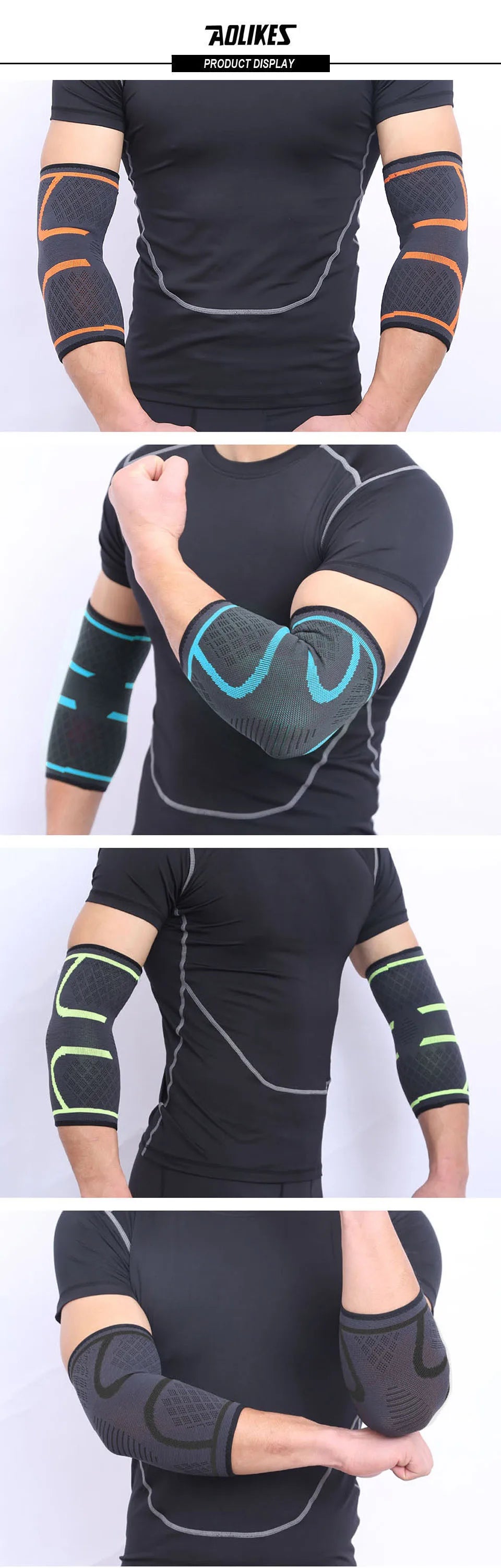 AOLIKES 1PCS Elbow Support Elastic Gym Sport Elbow Protective Pad Absorb Sweat Sport Basketball Arm Sleeve Elbow Brace Beauty World Shop