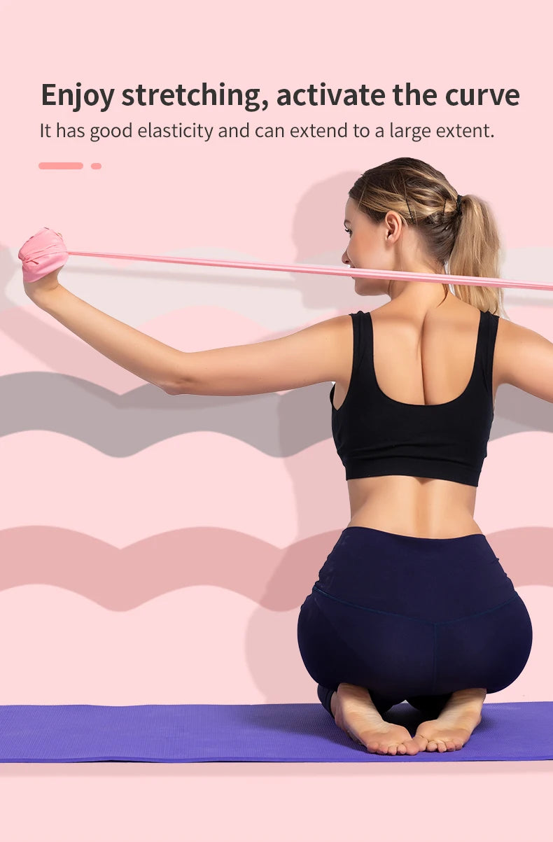 Yoga Pilates Elastic Resistance Band Fitness Training Band 150cm Fitness Elastic Rubber Gym Natural Rubber Beauty World Shop