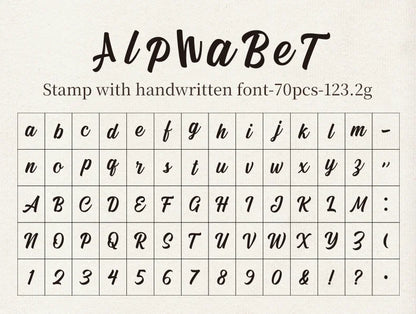 Journal GO 70pcs/set Wooden Rubber Alphabet Letter Number Stamp Set for Card Collage Junk Journal Scrapbooking DIY Standard Seal Beauty World Shop