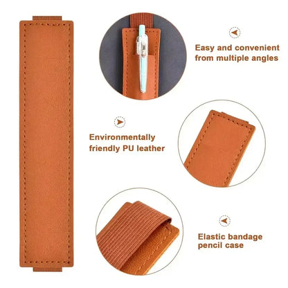 Leather Adjustable Elastic Band Pen Holder, Pen Pouch For Planner, Pen Holder For Notebook, Notebook Pen Holder Beauty World Shop