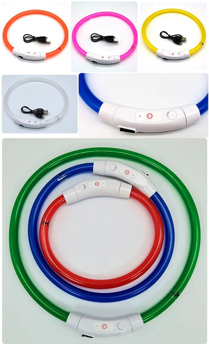 New Dog Luminous Collar Bright Dog Collar Glowing Led Light Dog Collar Light Night Safety GXQ02