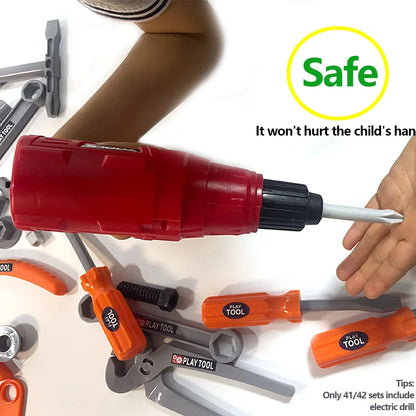Kids Pretend Tools Kit 38/41/42 PCS Role Play Repair Construction Tool Kit Educational Learning Toys for ToddlersBoys Girls Gift Beauty Fashion