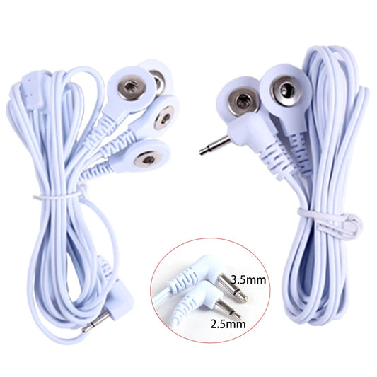 2 Way+4-Way Machine Massager Button Cable Electrode Pads Standard Connection Massage for TENS Unit Lead Wires Cables Beauty World Shop