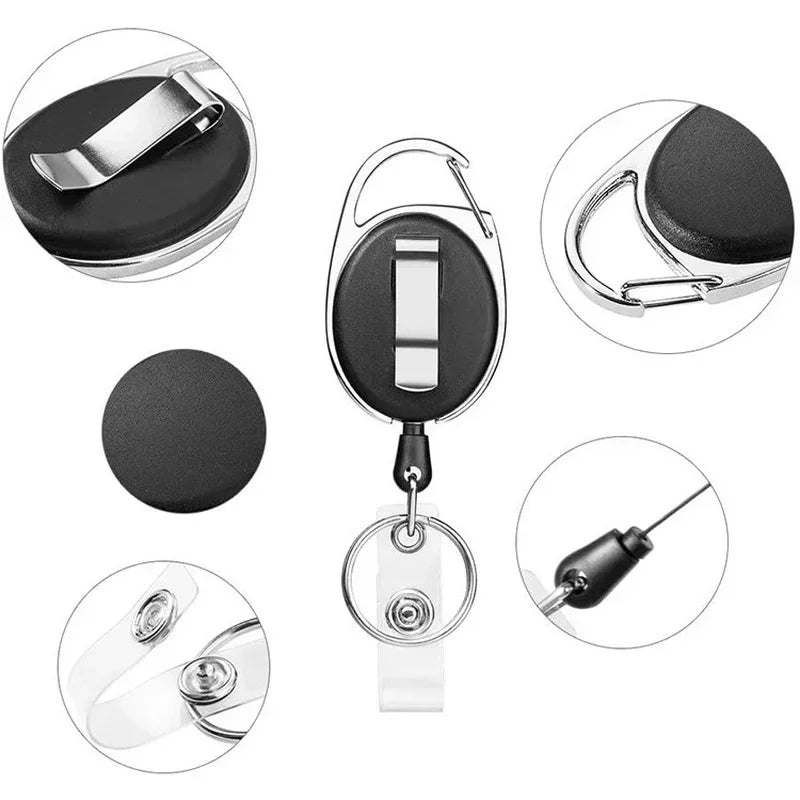 Retractable Badge Reel with Card Holder Reel Clip Key Ring Retractable ID Card Holder Key Chain Holders for Office Name Tag Beauty World Shop