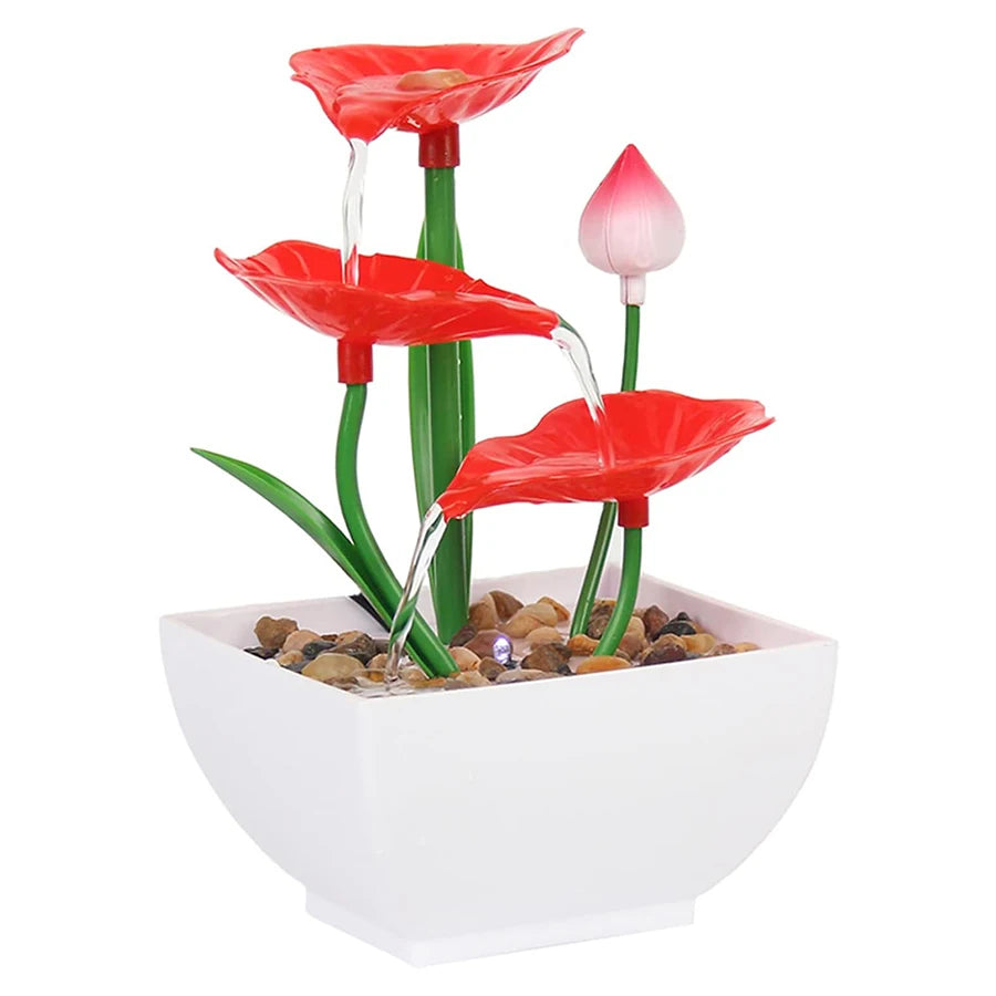 Mini Zen Tabletop Fountain - Relaxing LED Waterfall for Office Desk, Yoga Room & Feng Shui Decor Beauty World Shop