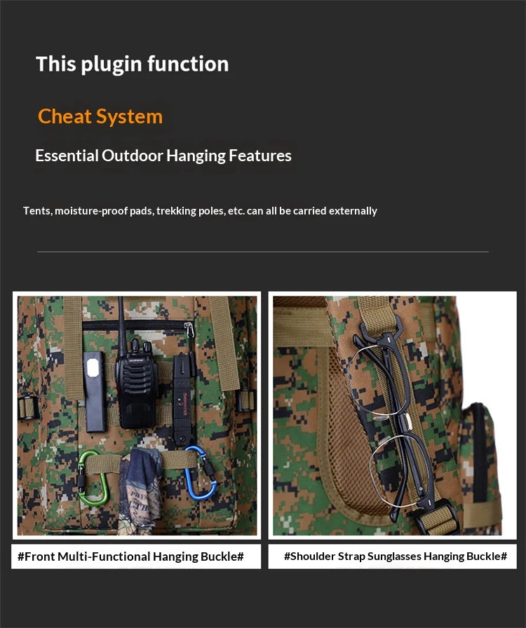 Homefish 80L/100L Large Mountaineering Backpack Outdoor Climbing Bag Tactical Rucksack Hiking Camping Travel Backpack Beauty World Shop