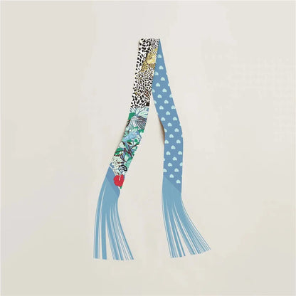 130x5cm Tassel Cashew Print Scarf Women's All-season Twill Silk Decorative Ribbon Multi-purpose Bag Hair Tie Belt Scarf Beauty World Shop