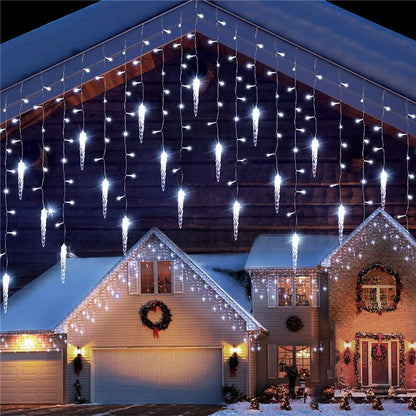 Christmas Garland LED Icicle Curtain String Lights Droop Outdoor Garden Street Wedding Decorative lighting Steady on Beauty World Shop