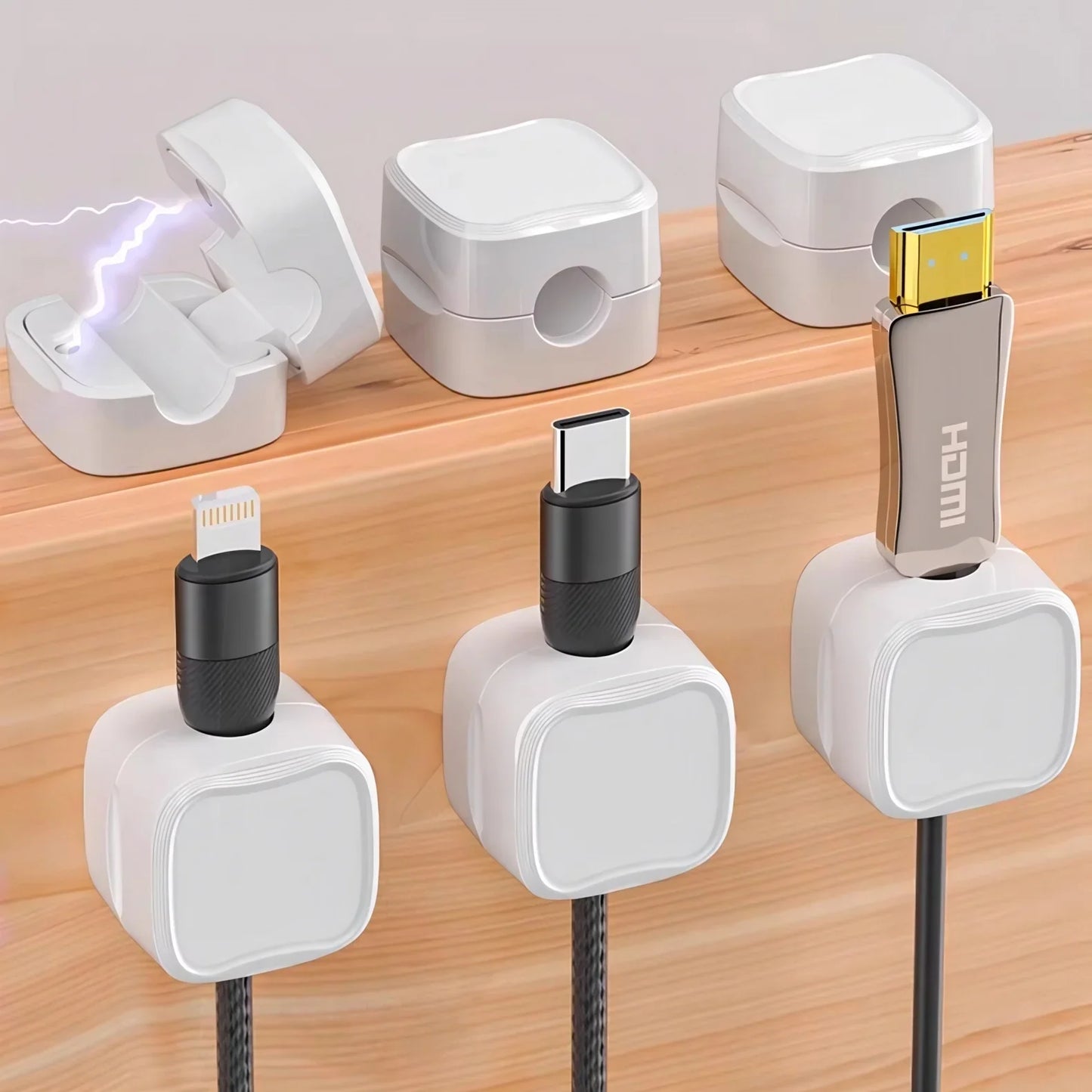 10Pcs Magnetic Cable Holder Self Adhesive Cord Clip Smooth Pulling Charging Cable Keeper Wire Clip for Car/Home/Office Beauty Trend Shop