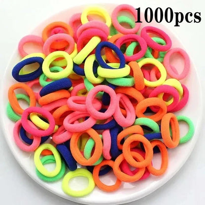200PCS Women Girls Colorful Nylon Elastic Hair Bands Ponytail Hold Small Hair Tie Rubber Bands Scrunchie Hair Accessories Beauty World Shop