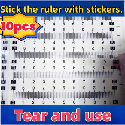 10-piece self-adhesive ruler set, suitable for office/study/sewing — can be attached to any smooth surface, measuring tool Beauty World Shop