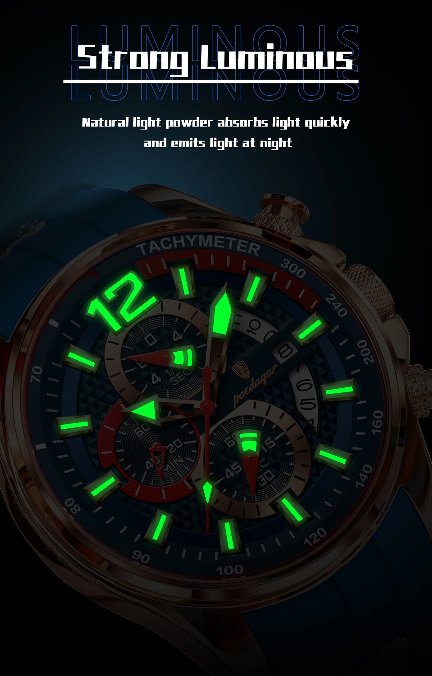 POEDAGAR Luxury Watch For Men Date Chronograph Luminous Waterproof Silicone Male Watch Fashion Sports Quartz Men's Watches Reloj Beauty World Shop
