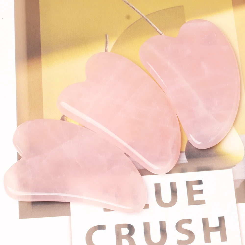 Natural Stone GuaSha Tool Jade Facial Beauty Rose Quartz Scraping Crystal Massager Firm Skin Face Gua Sha SPA Beauty World Shop