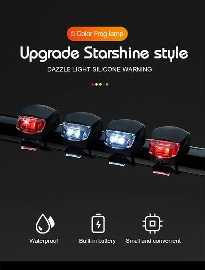 Bike Light Set Silicone Waterproof Bicycle Head Front Lamp and Taillight Flashlight for Bike Warning Lights Beauty World Shop