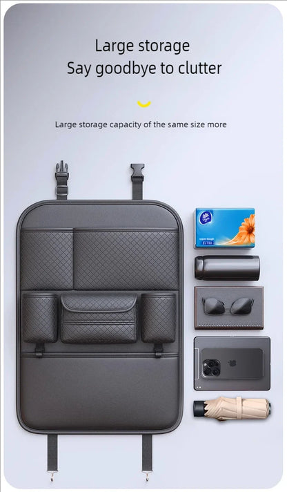 Multi-functional Car Seat Back Organizer High-Capacity Multi-Pocket Backseat Storage Bag Wear-Resistant Anti Kick Mat Beauty World Shop
