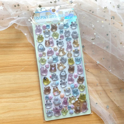 4-Piece Kids' Cartoon Cute Soft Ghost 3D Stickers - Adorable 3D Decor Decals for Phones, Notebooks(Anime Worlds Store) Beauty World Shop