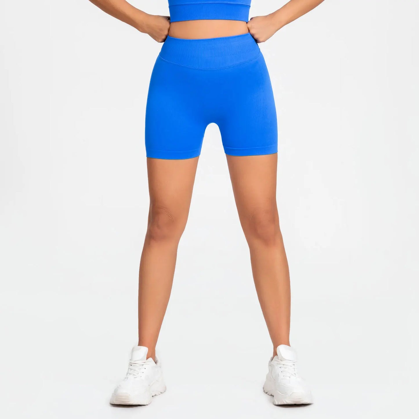 NCLAGEN Impact Shorts 4.5" Women Fitness Sports Biker Shorts Low Ribbed Band Gym Workout Scrunch Butt Yoga Seamless Leggings Beauty World Shop