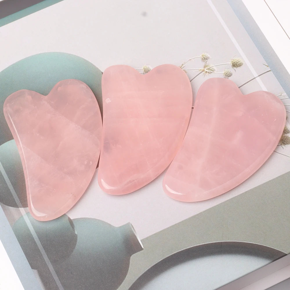 Natural Stone GuaSha Tool Jade Facial Beauty Rose Quartz Scraping Crystal Massager Firm Skin Face Gua Sha SPA Beauty World Shop
