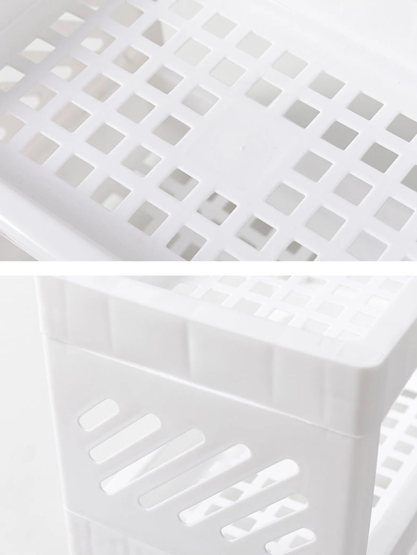 1PC PP Desktop Double Layer Storage Rack Rectangular White Organizing Student Desk Office Cosmetics Stationery Beauty World Shop